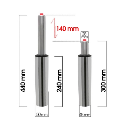 Piston cromat inalt pentru scaune de relaxare