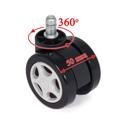 Set 5 roti gumate pentru scaune gaming – Alb