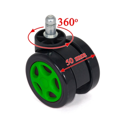 Set 5 roti gumate pentru scaune gaming – Verde