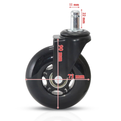 Role silicon pentru scaun de birou – Negru