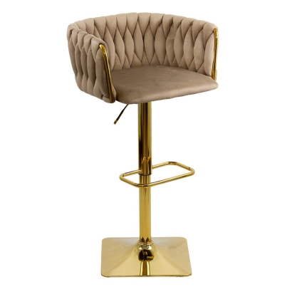 Scaun de bar bej, design luxos, tapițerie premium, stabilitate maximă ABS 118P