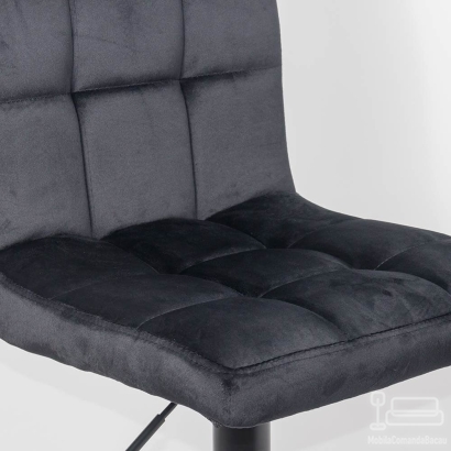 Scaun bar catifea ABS 191B negru