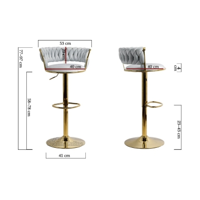 Scaun bar catifea ABS 118 albastru