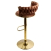 Scaun de bar tapitat cu catifea pivotant si inaltime reglabila cu baza aurie ABS 118 maro