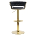 Scaun bar reglabil pe înălțime, rotativ, suport picioare, catifea, negru, ABS 118