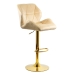 Scaun de bar reglabil pe înălțime, rotativ, suport picioare, catifea, crem, ABS 148