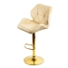 Scaun de bar reglabil pe înălțime, rotativ, suport picioare, catifea, crem, ABS 148