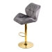 Scaun bar reglabil pe înălțime, rotativ, suport picioare, catifea, gri, ABS 148