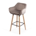 Scaun de bar cu șezut din catifea și cadru din lemn de fag ABS 1271 bej