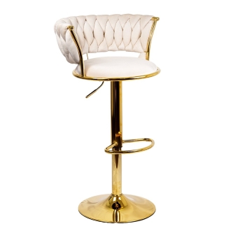 Scaun bar din catifea reglabil pe înălțime ABS 118 crem