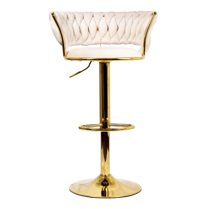 Scaun bar din catifea reglabil pe înălțime ABS 118 crem