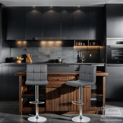 Scaun bar cu spatar rotativ ABS 191 gri