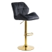 Scaun de bar negru, modern, din catifea, cu baza aurie ABS 148