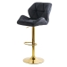 Scaun de bar negru, modern, din catifea, cu baza aurie ABS 148