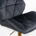 Scaun de bar negru, modern, din catifea, cu baza aurie ABS 148