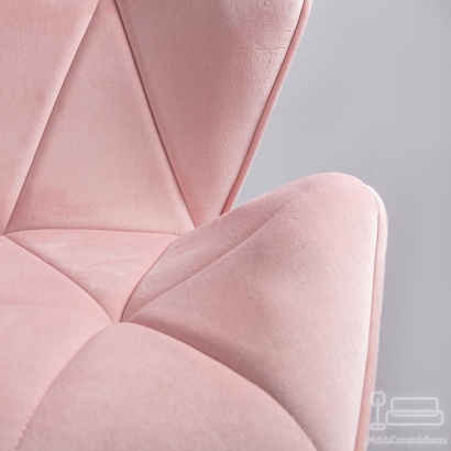Scaun de birou din catifea OFF 643 roz