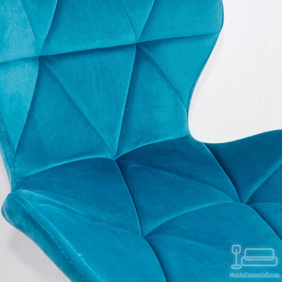 Scaun de birou din catifea rotativ OFF 334 turcoaz