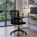 Scaun de birou pentru copii din mesh cu suport lombar OFF 433 negru