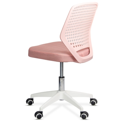 Scaun de birou pentru copii din stofa roz, confortabil si reglabil OFF 329