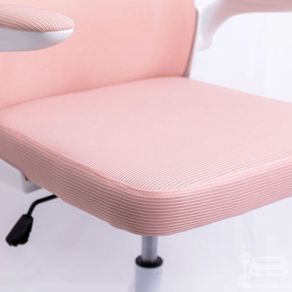 Scaun de birou ergonomic cu spatar inalt, suport lombar si cotiere rabatabile OFF 336 roz