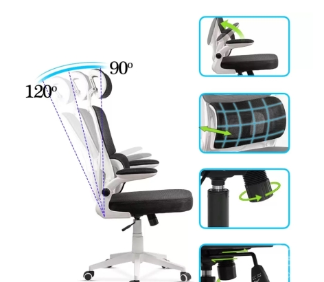 Scaun ergonomic pentru birou cu suport lombar si brate rabatabile OFF 432 negru