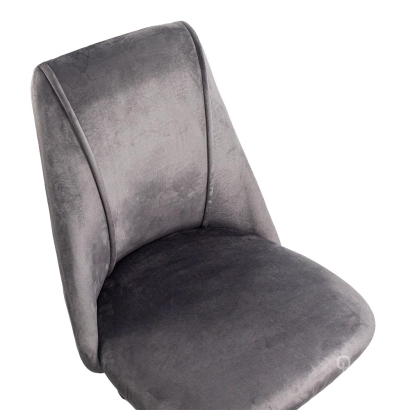 Scaun de birou elegant din catifea si baza aurie OFF 642 gri