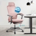 Scaun de birou din mesh cu tetiera si suport picioare OFF 430 roz