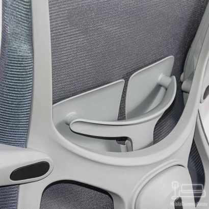 Scaun de birou din mesh cu tetiera si suport picioare OFF 430 gri