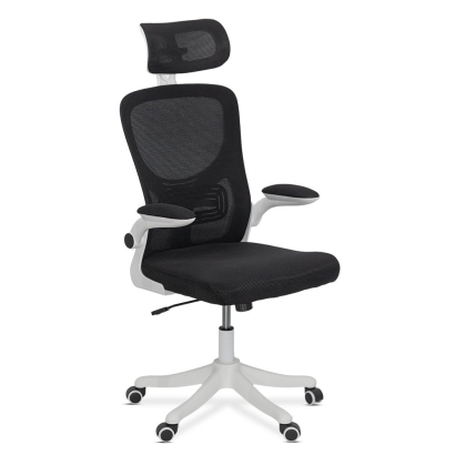 Scaun de birou negru ergonomic cu suport lombar si tetiera reglabila OFF 336