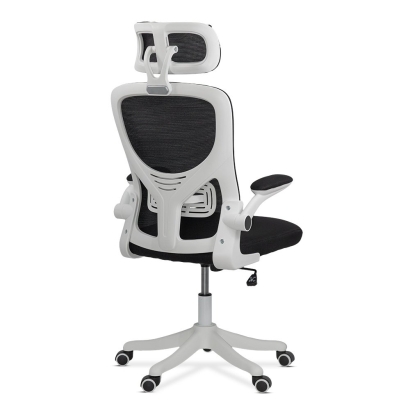 Scaun de birou negru ergonomic cu suport lombar si tetiera reglabila OFF 336