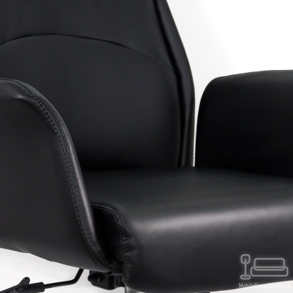 Scaun de birou din piele ecologica REZISTENT 200 KG OFF 800 negru