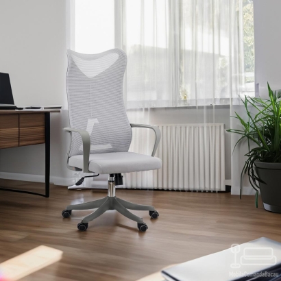 Scaun de birou ergonomic cu suport lombar si spatar inalt OFF 634 gri