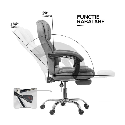 Scaun birou textil OFF 415F gri