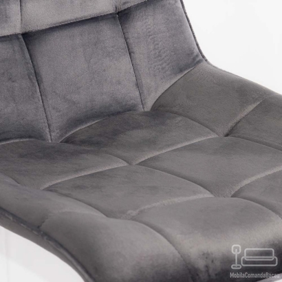 Scaun de bucatarie din catifea si cadru auriu BUC 252 gri