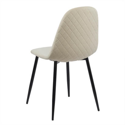 Scaun de bucătărie crem din catifea BUC 237X