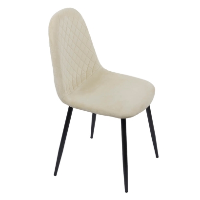 Scaun de bucătărie crem din catifea BUC 237X