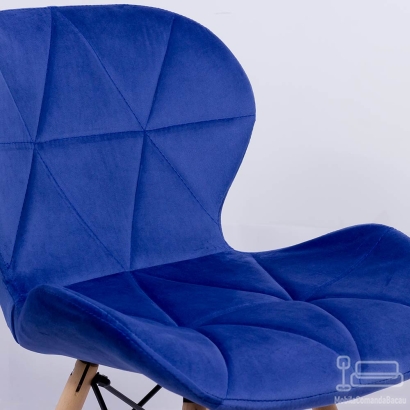 Scaun de bucatarie din catifea si cadru din lemn BUC 241V bleumarin