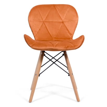 Scaun de bucatarie din catifea si cadru din lemn BUC 241V portocaliu