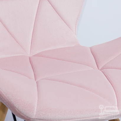 Scaun de bucatarie din catifea si cadru din lemn BUC 241V roz