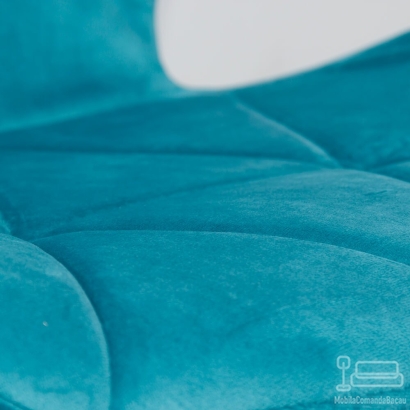 Scaun de bucatarie din catifea si cadru din lemn BUC 241V turcoaz