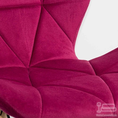 Scaun de bucatarie din catifea si cadru din lemn BUC 241V visiniu