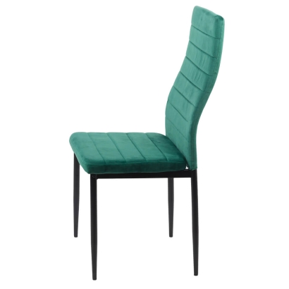 Scaun de bucatarie din catifea si cadru negru BUC 263V verde