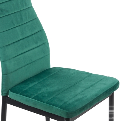 Scaun de bucatarie din catifea si cadru negru BUC 263V verde