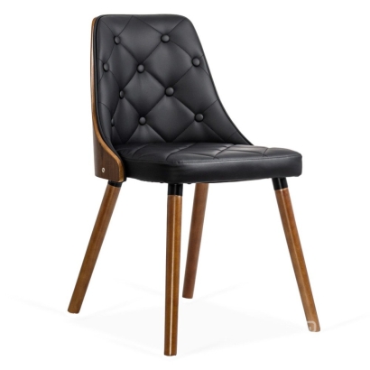 Scaun de bucătărie din lemn si piele ecologică BUC 024 negru