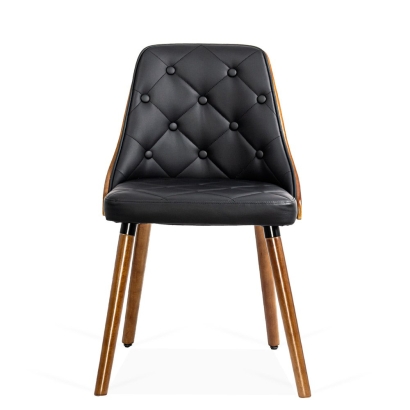 Scaun de bucătărie din lemn si piele ecologică BUC 024 negru