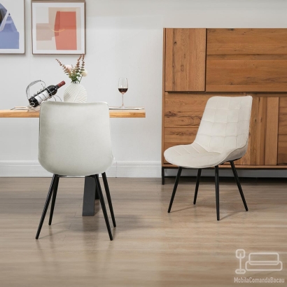 Scaun living catifea BUC 206 crem