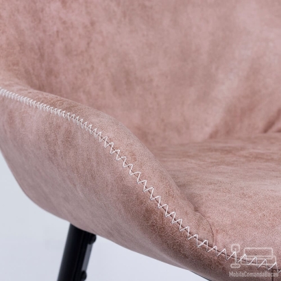 Scaun de bar roz din piele ecologică ABS 146