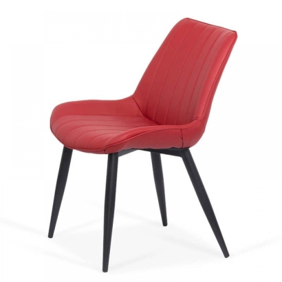 Scaun dining piele ecologica BUC 203 rosu