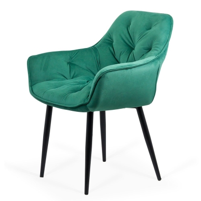 Scaun de dining din catifea verde BUC 257
