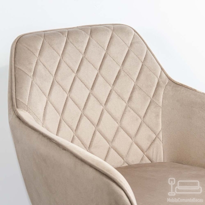 Scaun dining din catifea BUC 258 bej